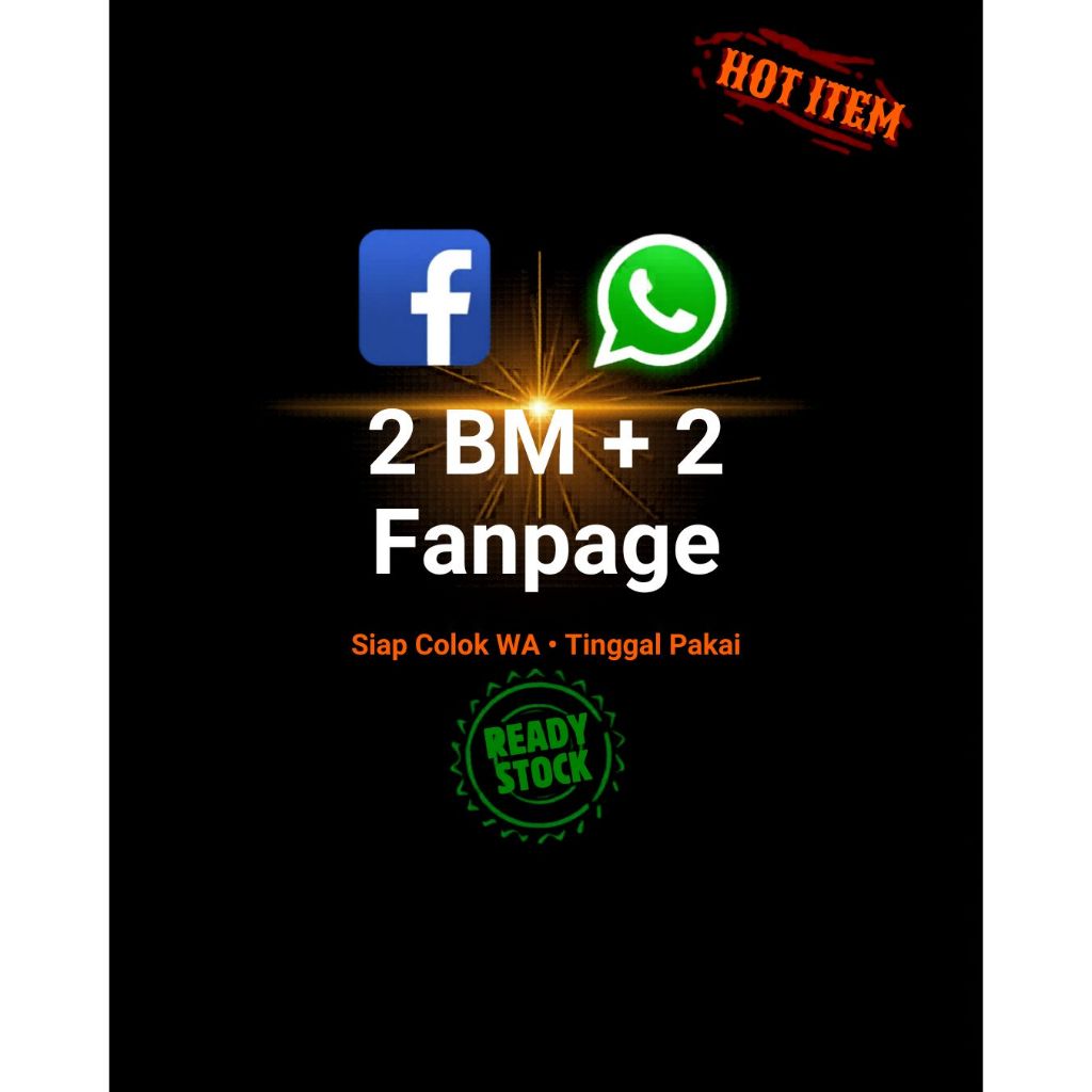 Akun Facebook META 2 BM + 2 Fanpage Siap Pakai Tinggal Colok WA