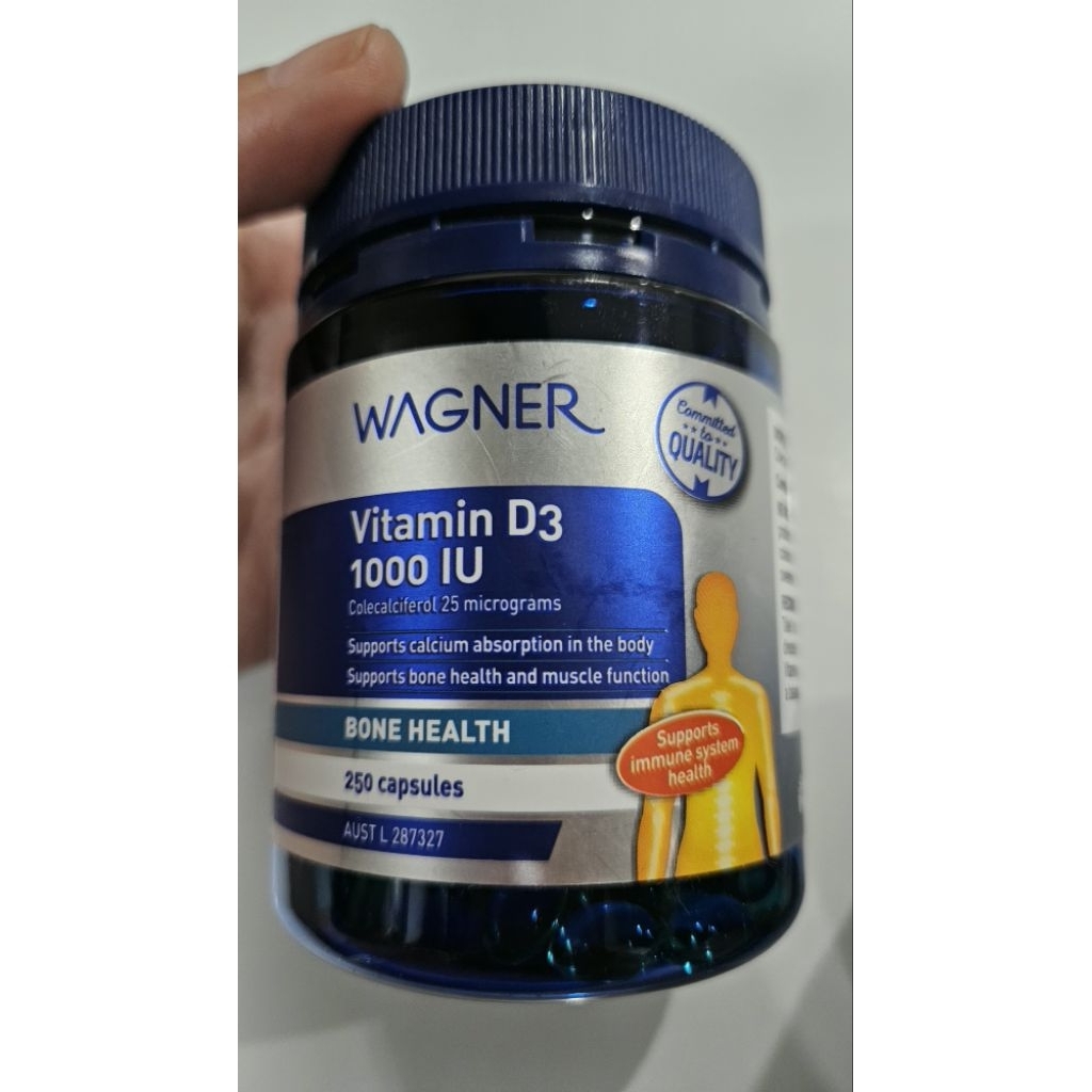Wagner Vitamin D3 1000 IU isi 250 capsules. (100% Asli Australia)