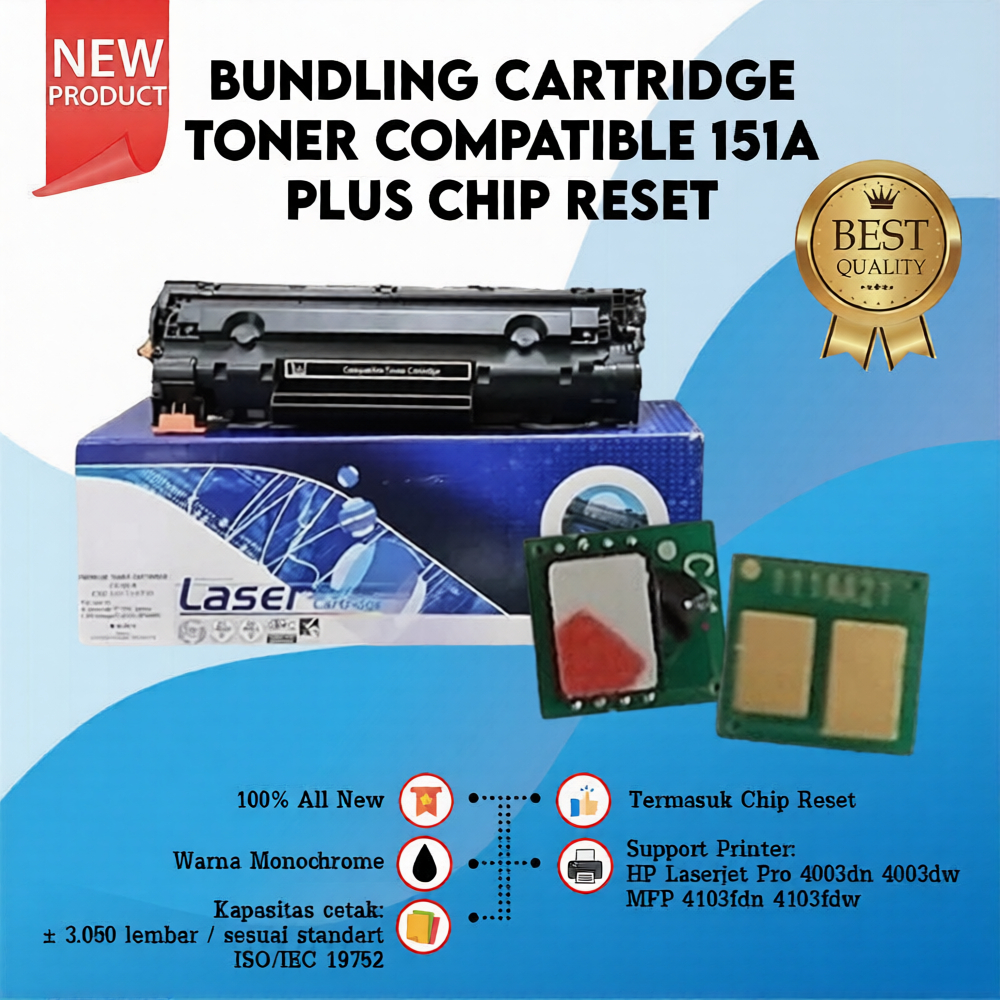 Cartridge Toner Compatible HP 151A W1510A, Chip Toner Cartridge 151A