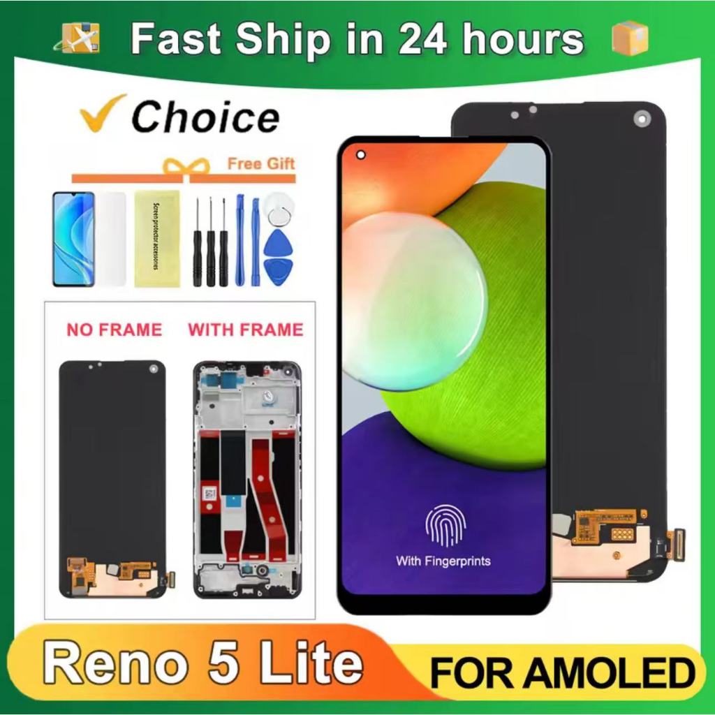 Suitable for OPPO Reno5F Reno5Lite screen assembly CPH2217 2205 touch display screen