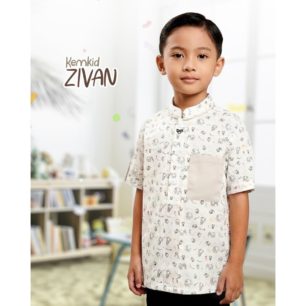Kemkid Zivan | Kemeja Koko anak Zivan | Koko Anak | Baju Koko Anak Terbaru | Baju koko anak rabbani 