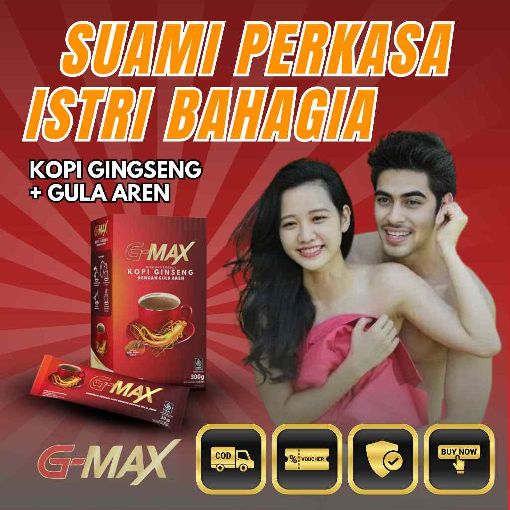 TERLARIS G-Max Kopi Ginseng Rasa Gula Aren - Original (Privasi Aman) penyimpanan KUAT TAHAN LAMA