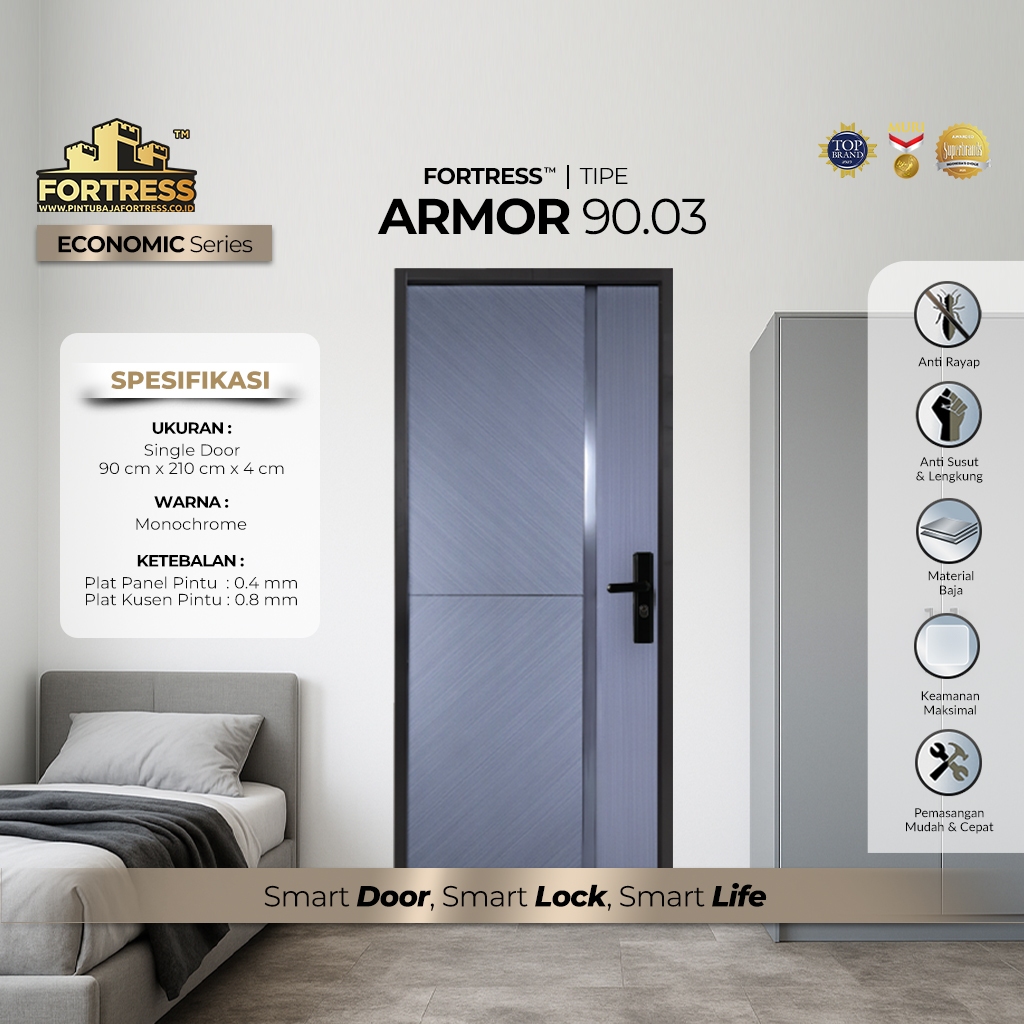 PINTU BAJA FORTRESS TYPE ARMOR 90 BLUEGRAY - JABODETABEK