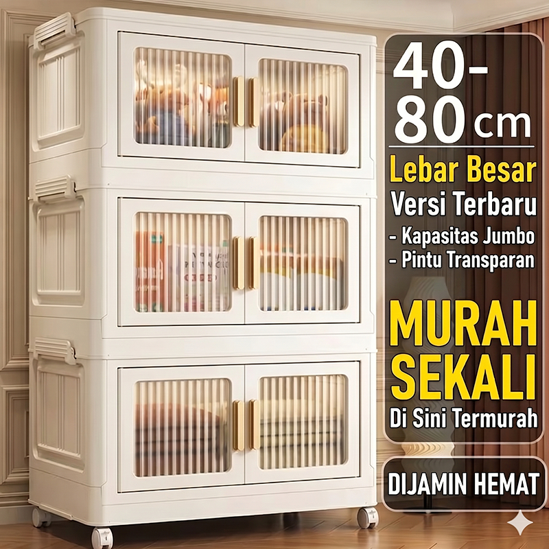 Lemari Plastik Susun Lemari Penyimpanan Barang Lemari Pakaian 5 Susun Lemari Lipat Multifungsi