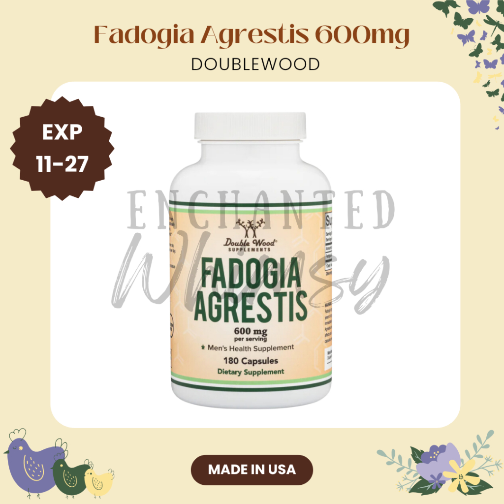 Double Wood Fadogia Agrestis 600 mg isi 180 kapsul suplemen kesehatan pria hormon fitnes athletic pe