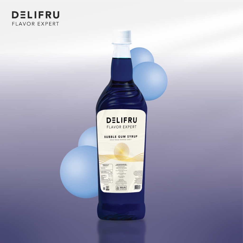 Syrup Bubble Gum Delifru 1 Liter - Sirup Permen Karet Premium