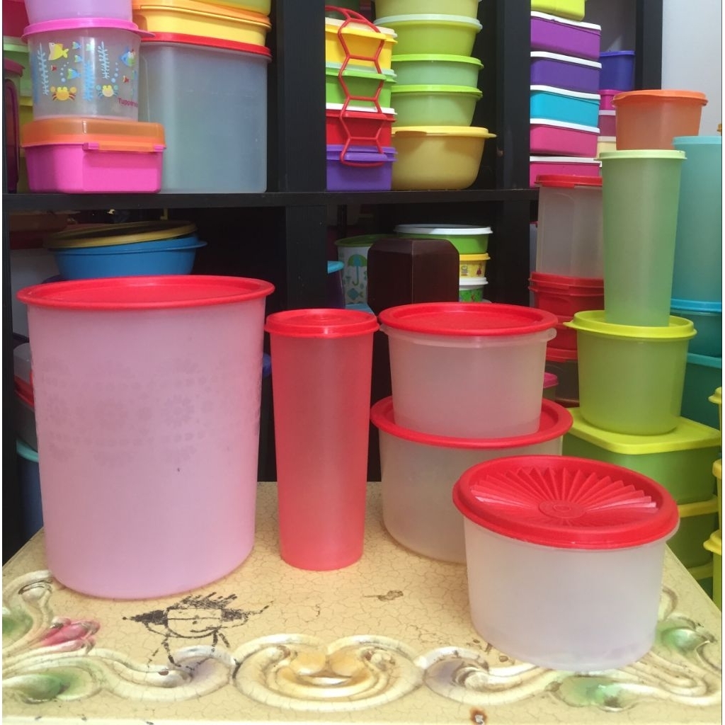 Sepaket Tupperware Seal Kotak Second Toples Tupperware Original