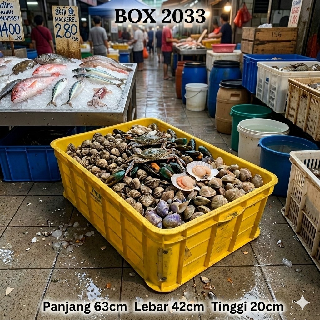 WARNA RANDOM Box rabbit plastik container bak plastik ikan kerang kontener box rabbit 2033 box rapat