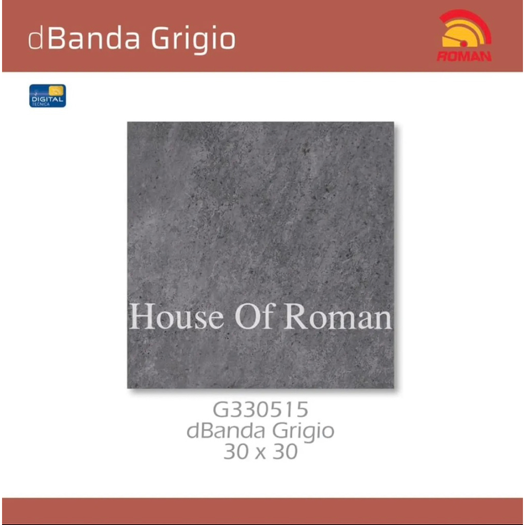 Roman Keramik dBanda Grigio G330515/Keramik Garasi 30x30/Lantai Tekstur