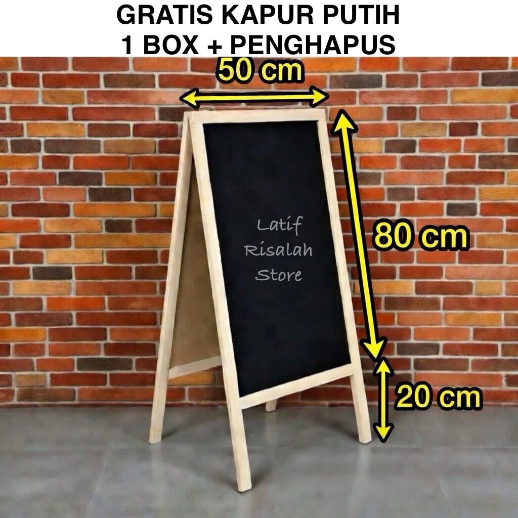 PAPAN TULIS KAPUR 2 ARAH (Gratis kapur putih 1 box + penghapus)| PAPAN TULIS BLACKBOARD, papan tulis