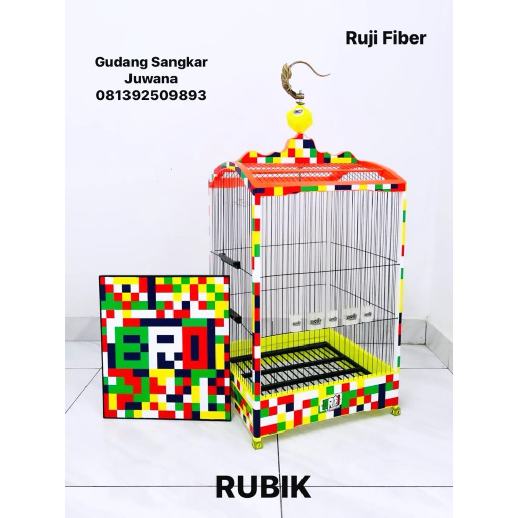 Sangkar BRO Koper decal No.2 Ruji Fiber/Senar Pion kotak dadu + Fullset Kerodong + Free Pallet Kayu