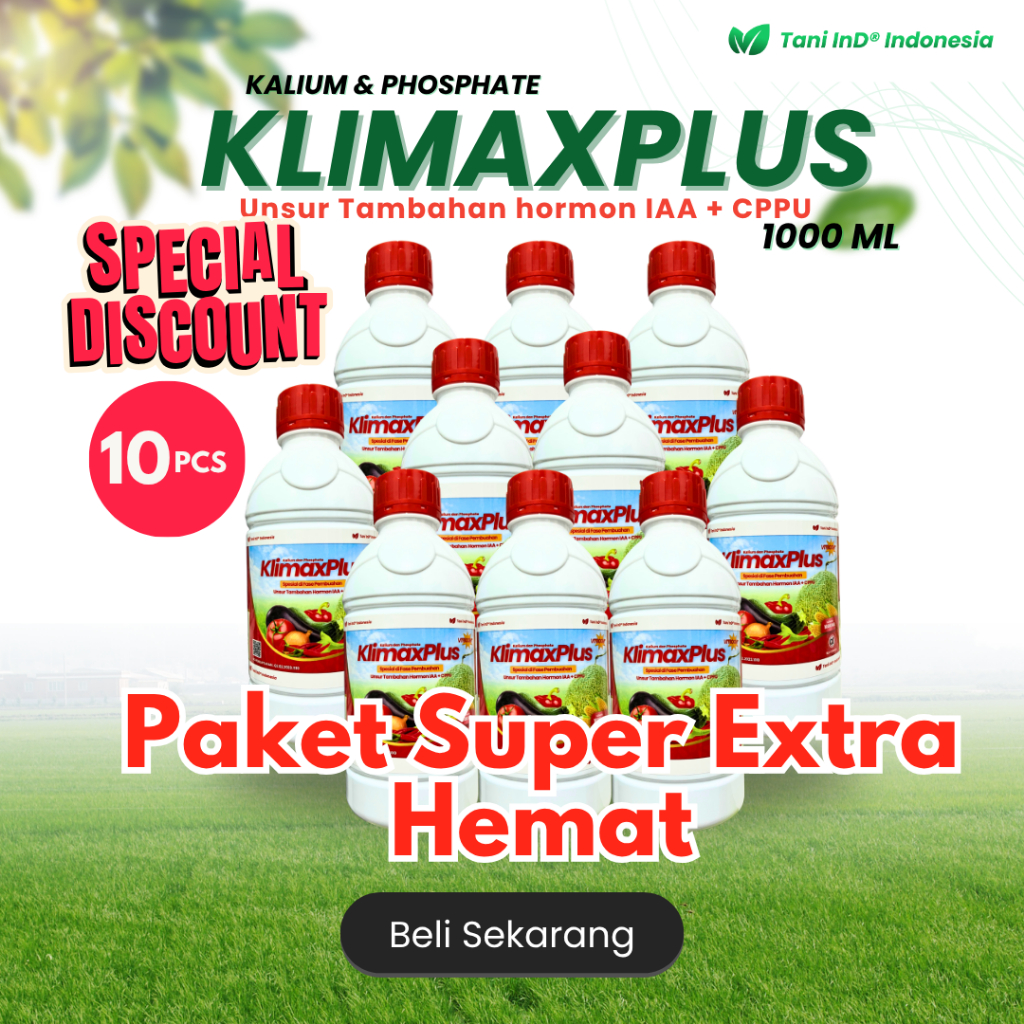Tanaman Bisa Berbunga Lebih Cepat Bahkan Diluar Musim KlimaxPlus 10 Pcs, 1Liter Kalium & Phosphate 1