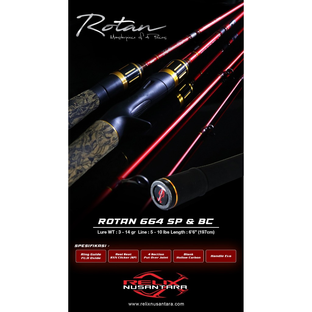 Joran Relix Nusantara Rotan 664 Spinning