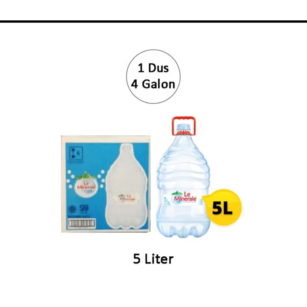 [INSTAN] LE MINERALE 5 LITER  (1Dus@4Galon)-ORIGINAL 100©