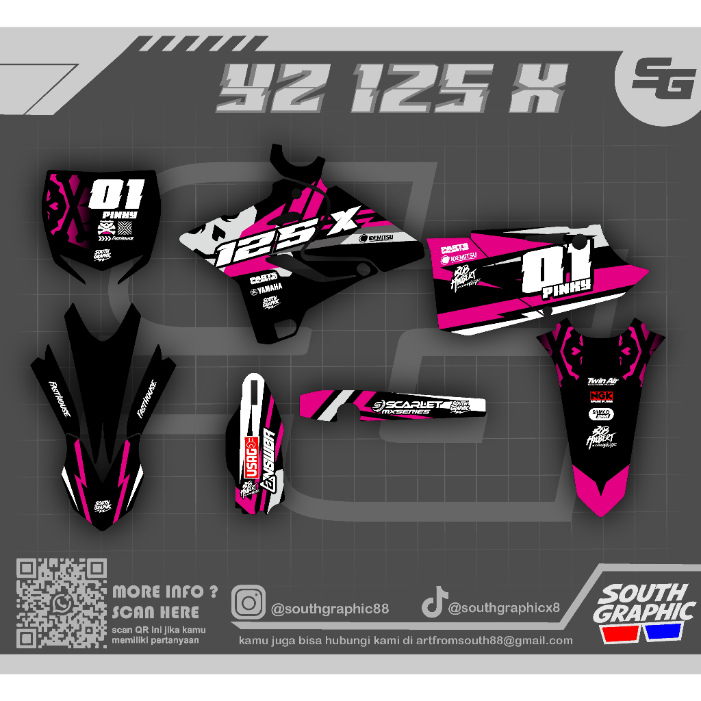 decal stiker yz 125 x custom supermoto kekinian