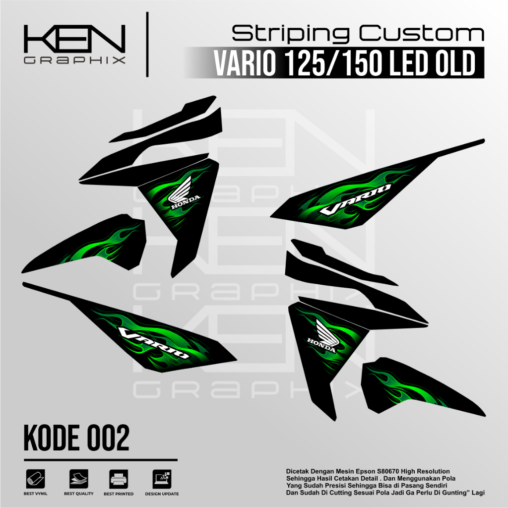 STICKER MOTOR VARIO 125/150 LED OLD/LIST MOTROR VARIO 125 LAMA/ VARIASI VARIO 125/150 KODE 002
