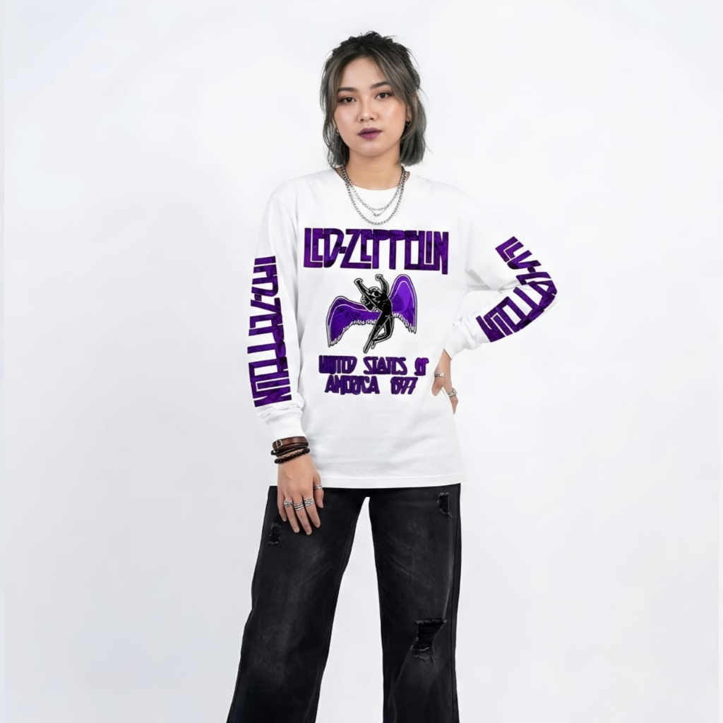 Metaphor Tshirt Ledzeppelin Kaos Vintage Panjang Putih