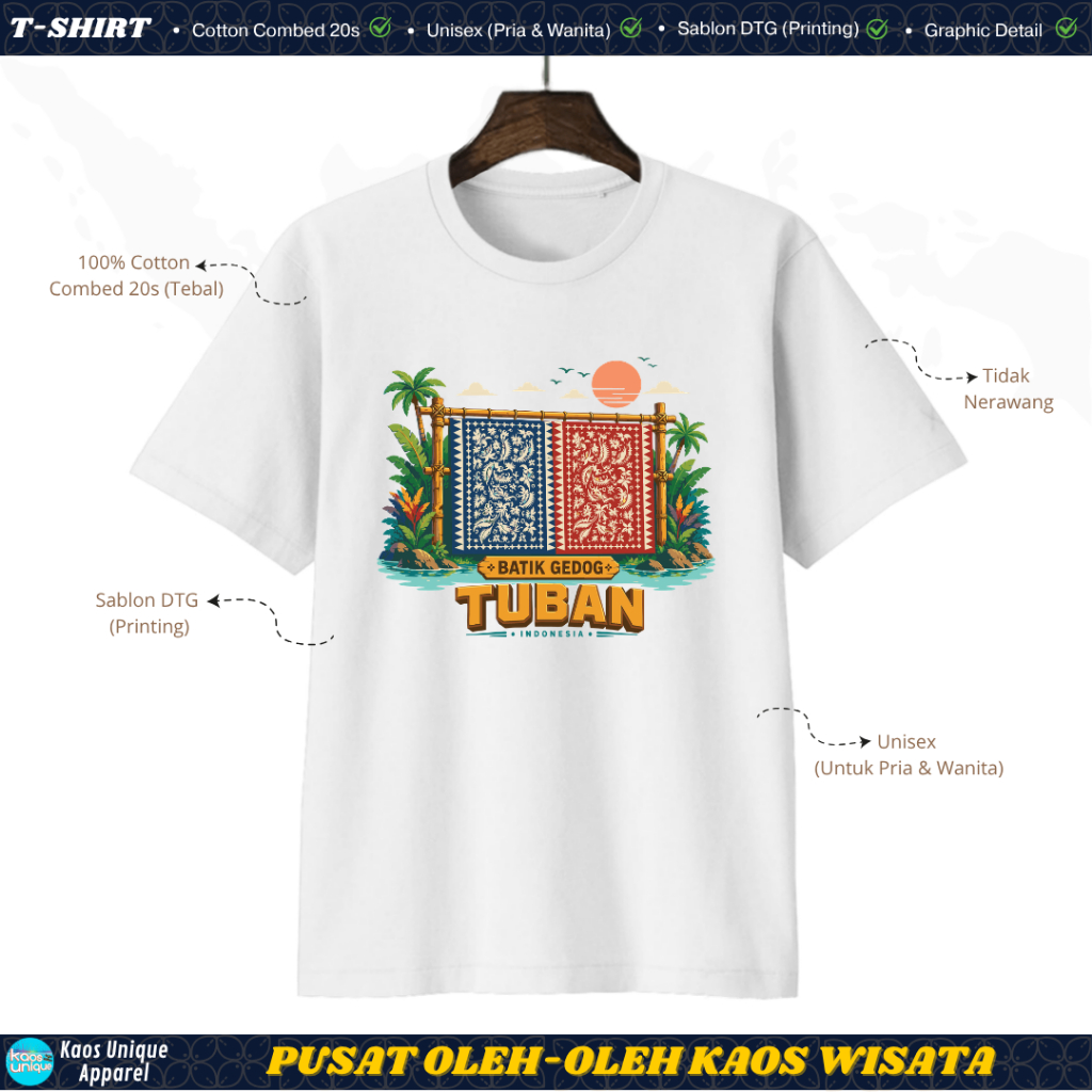 Kaos Oleh-Oleh Tuban | Souvenir Liburan | Nyaman Dipakai | Kaos Wisata Jawa Timur