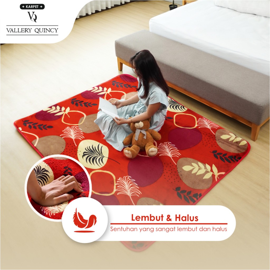 VALLERY QUINCY CARPET 150X190 karpet malaysia minimalis Lembut Tebal Halus Busa Berkualitas THEBIG3