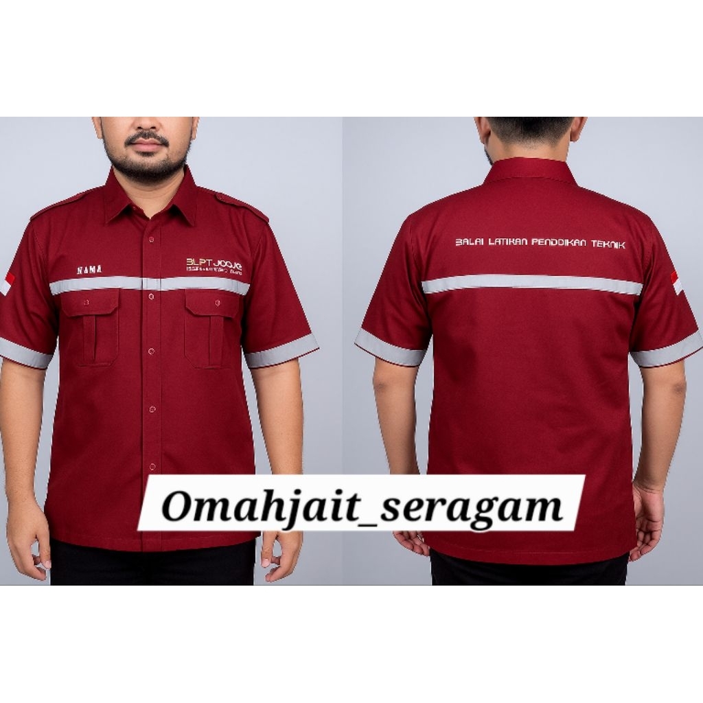 Seragam Kerja Bengkel Mechanic Workshirt scotlite American Drill Bordir custom