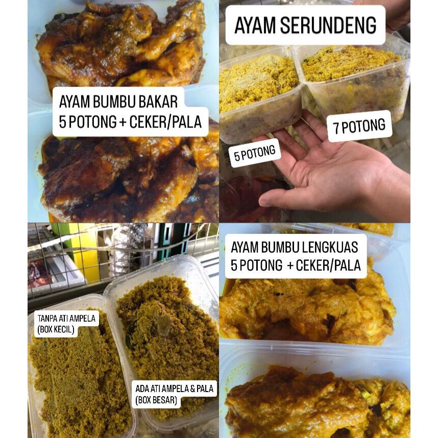 Ayam Ungkep Bumbu Serundeng Frozen | Ayam Bumbu Bakar | Ayam Bumbu Lengkuas Frozen 1 BOX