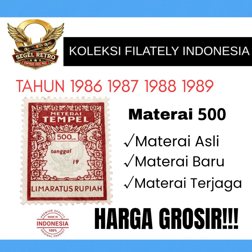 MATERAI 500 TAHUN 1986 1987 1988 1989