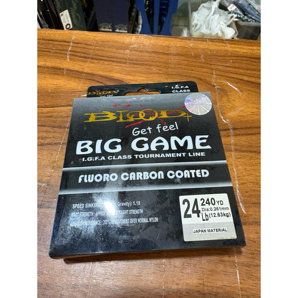 Senar Pancing Fluorocarbon BLOOD Big Game - Kekuatan Maksimal, Material Berkualitas, Daya Lempar Mak