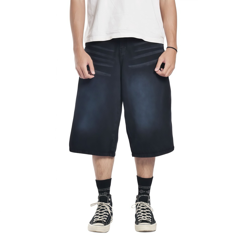 JORTS - Celana Jorts Casual Unisex /Jorts Vintage Wash Style / Jorts Streetwear Kekinian