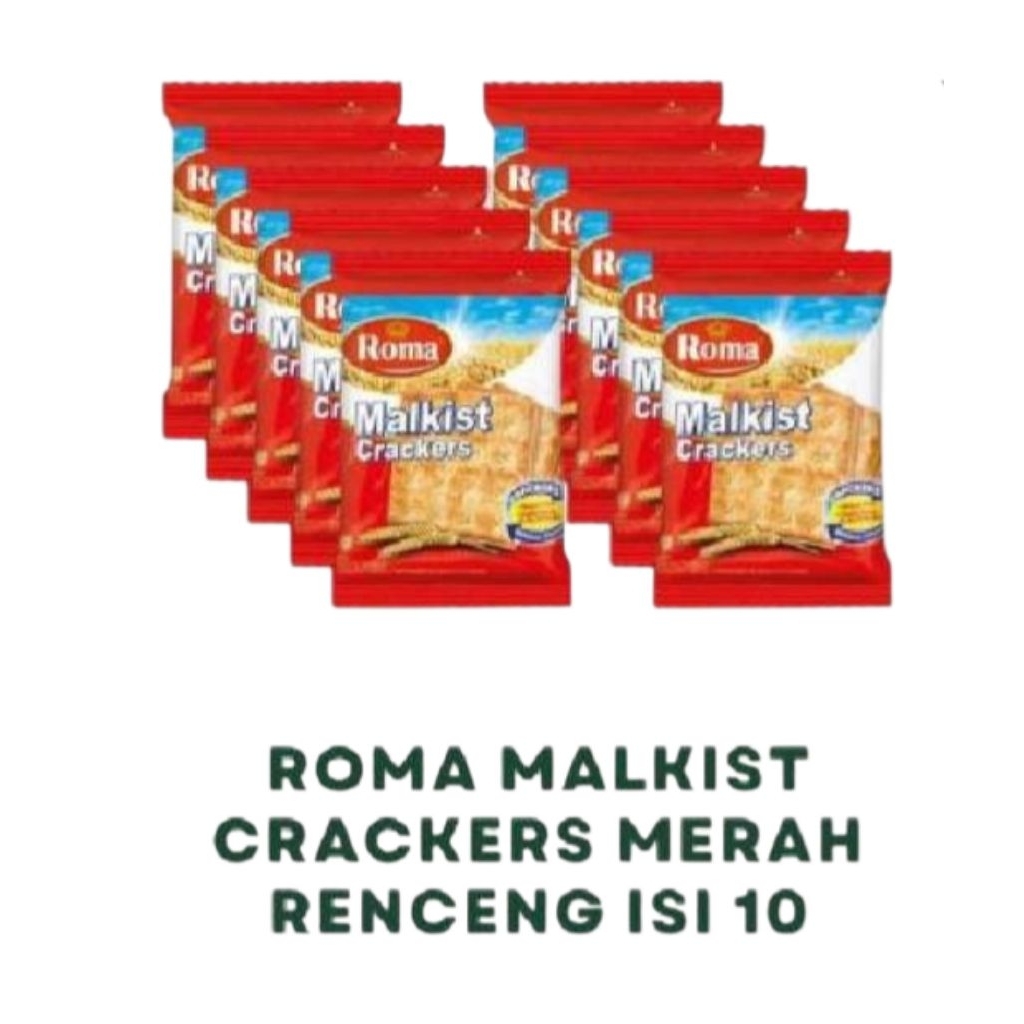 Roma Malkist Crackers Merah Tabur Gula  Renceng isi 10 pcs