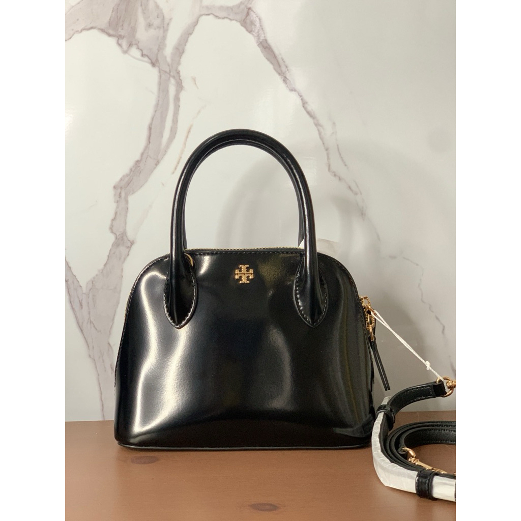 TB EMERSON PATENT DOME SATCHEL BLACK