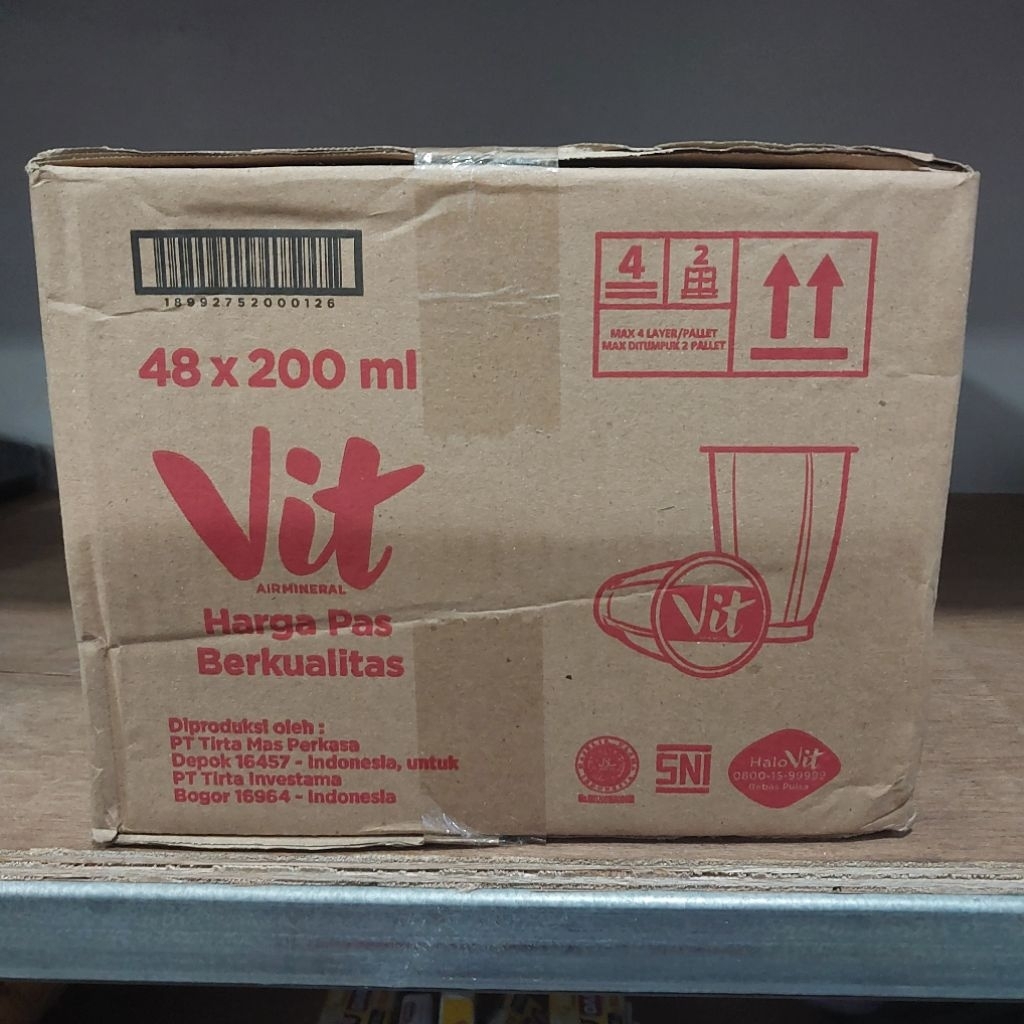 Air Mineral VIT Gelas 48x200ml - 1dus