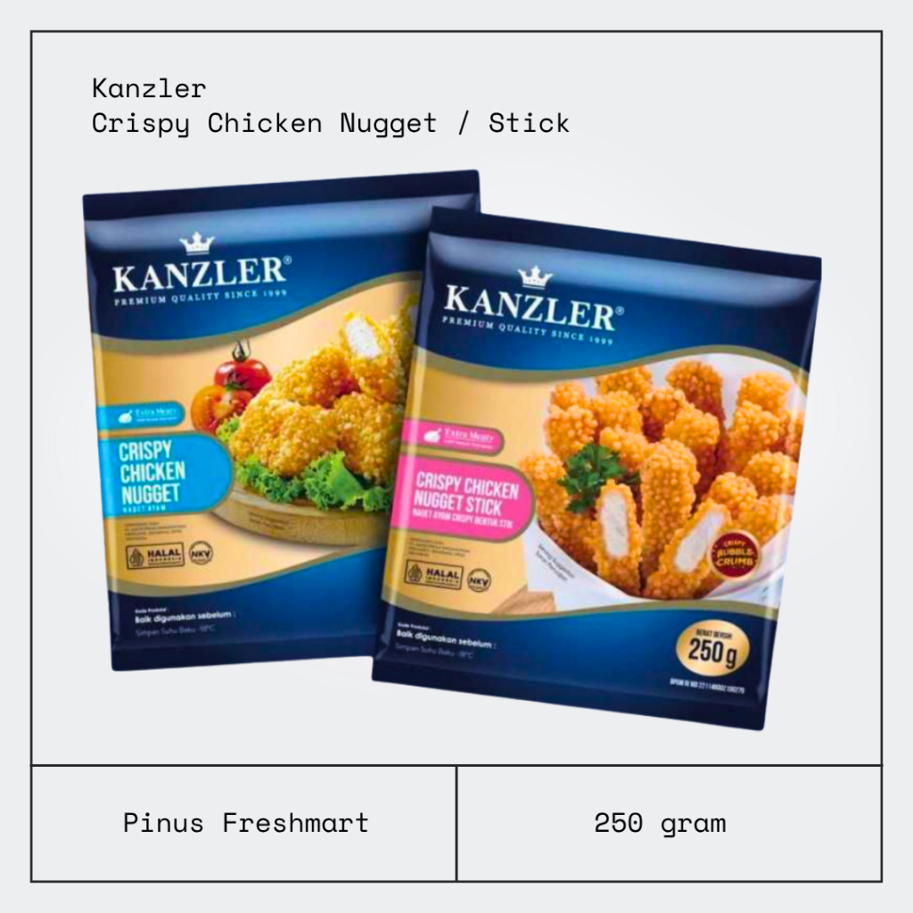 Kanzler Crispy Chicken Nugget 250gr / Kanzler Crispy Chicken Nugget Stick / Nugget Crispy Kanzler