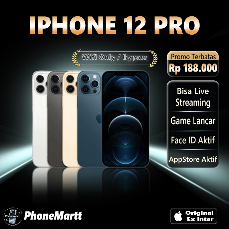 SPayLater IPHONE 12 Pro ONLY WIFI 128GB/256GB SECOND FULLSET Second HandPhone Garansi 1 Bulan