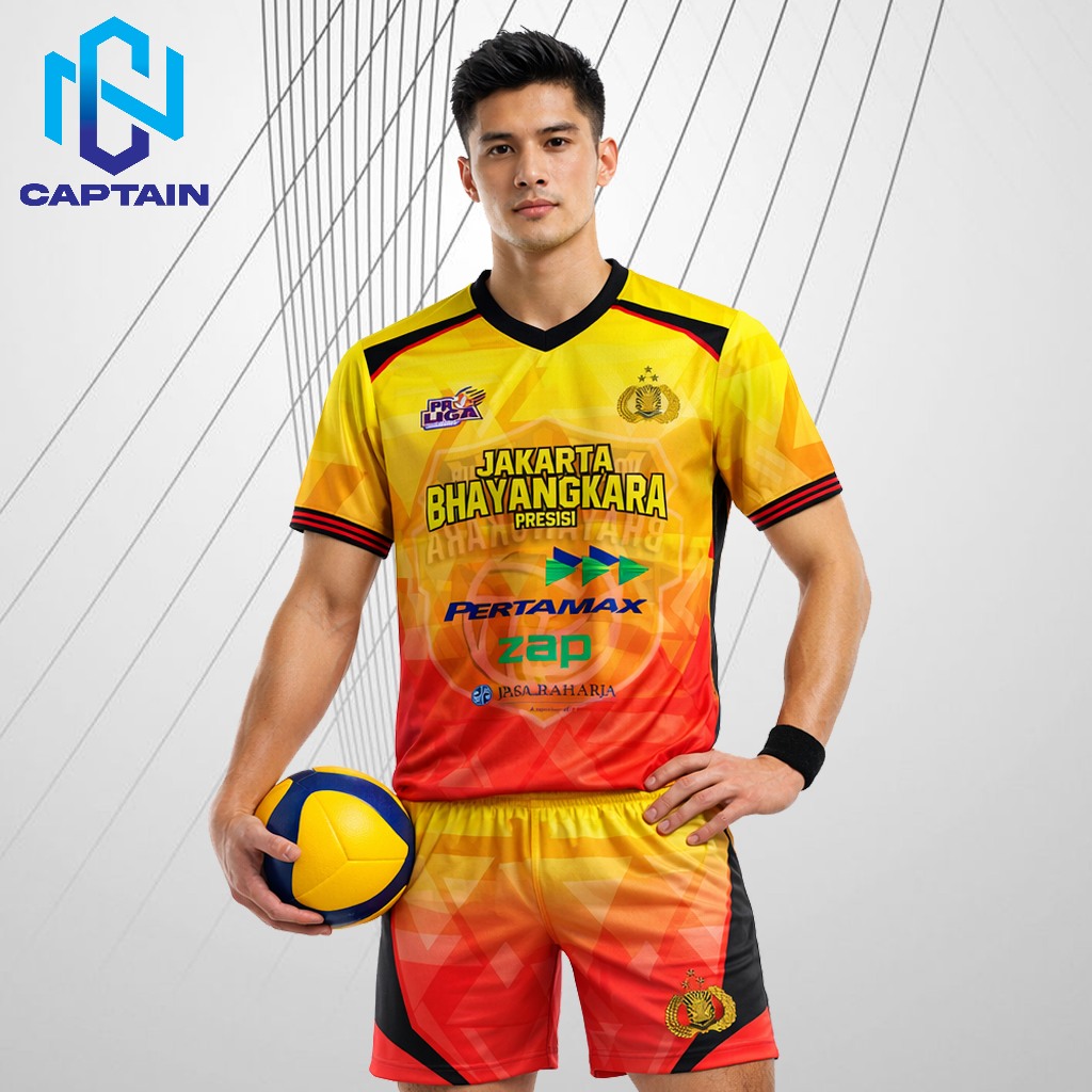 Kaos Jersey Voli Jakarta Bhayangkara Presisi Proliga Pria 2026/Jersey Voli Dry Fit Full Printing