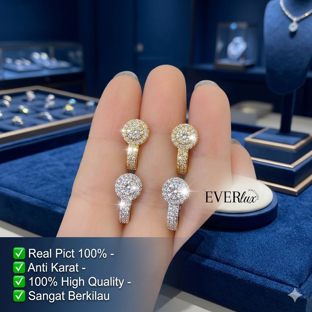 Everlux - Anting Giwang LIONA Gold SILVER Diamond Xuping Titanium Antikarat Antialergi