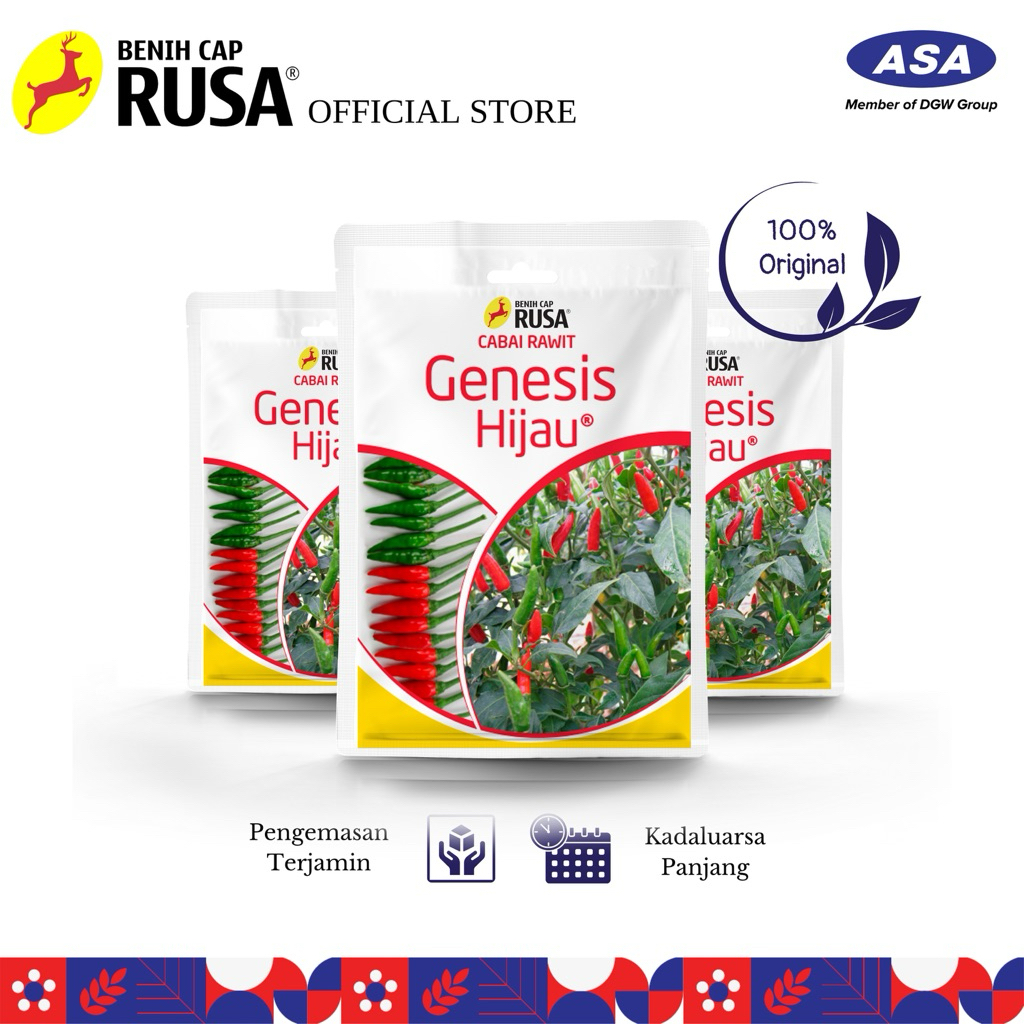 Sahabat Rusa - 3150 BENIH BIBIT BIJI CABAI RAWIT GENESIS HIJAU - 10 GRAM | Benih Cap Rusa - Benih Ca