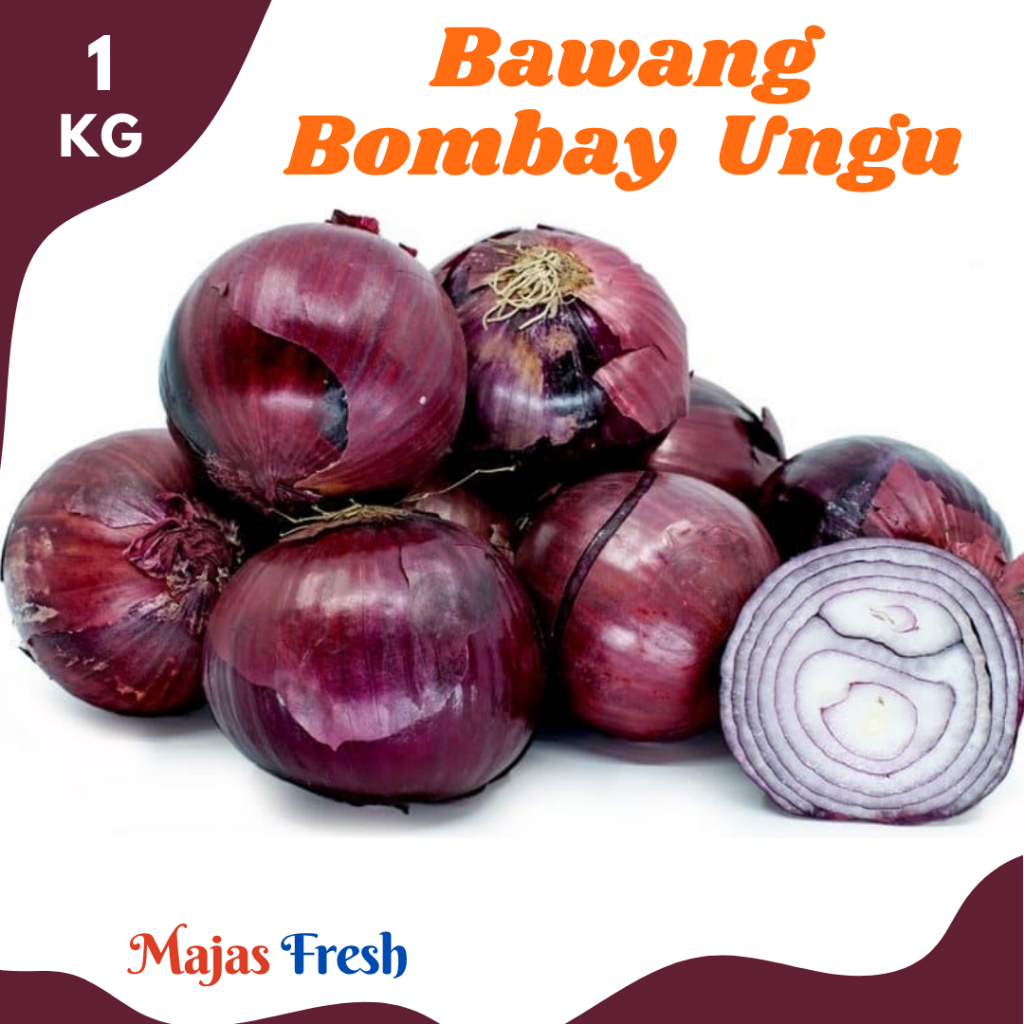 BAWANG BOMBAY Ungu Import - Bombay Merah Import Fresh | 1.000gr [ Berat Per KG ]
