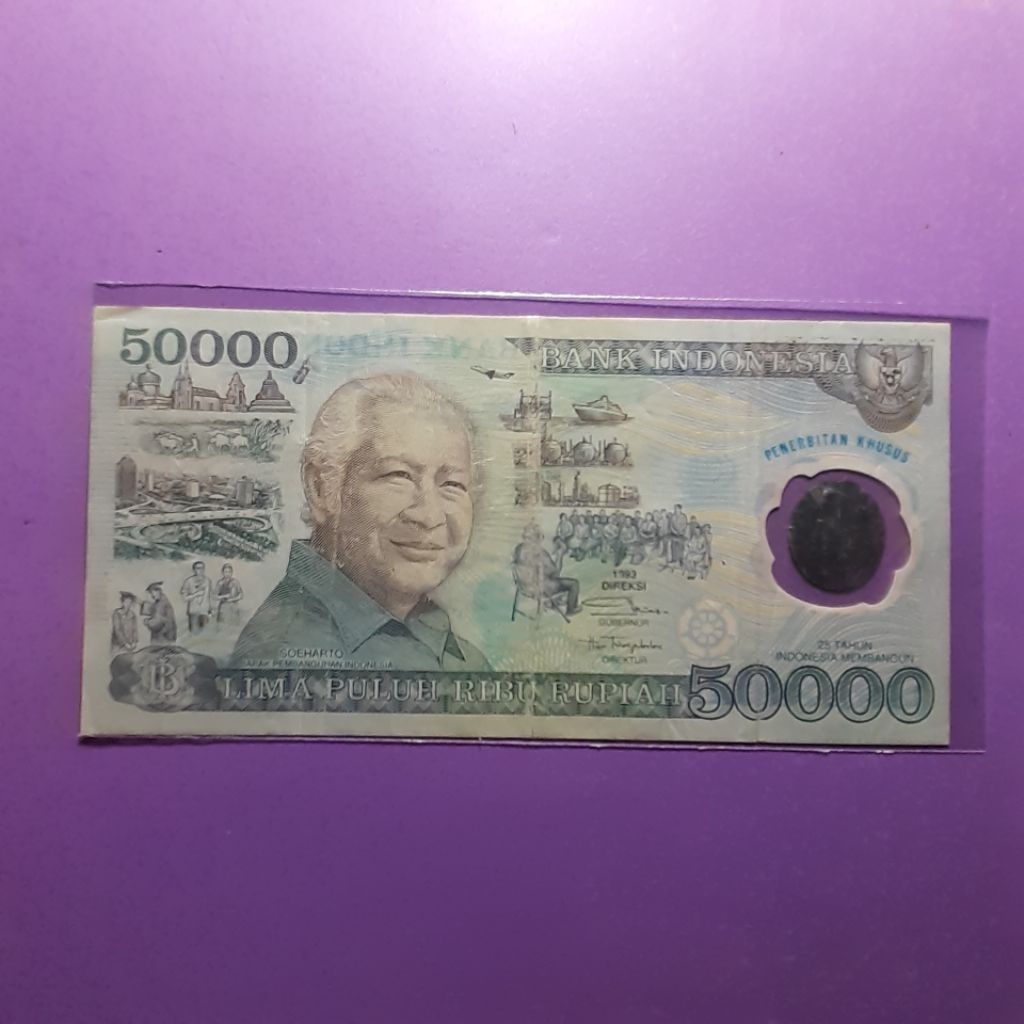 uang kuno 50000 rupiah tahun 1993