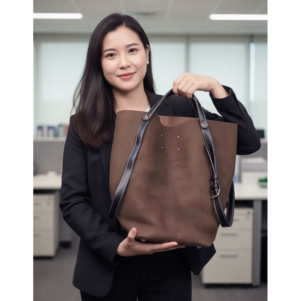 Maison Margiela - Medium dress-aged shoulder bag