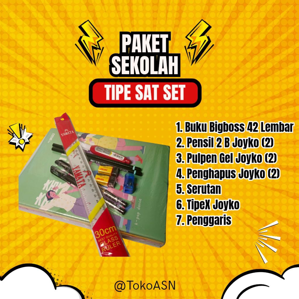 [TIPE SAT SET] Paket ATK Lengkap Murah Anak Sekolah
