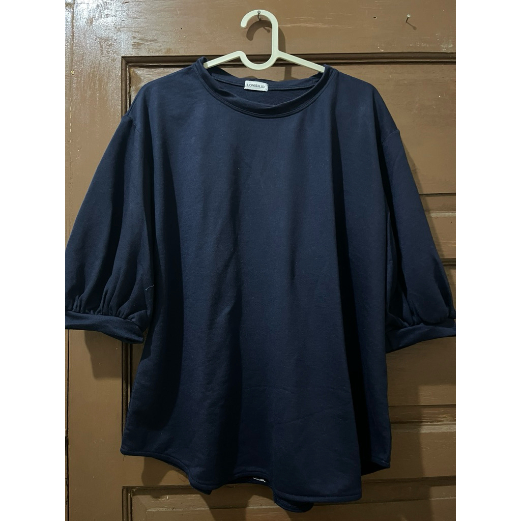 Kaos Wanita Navy LOVISH - Basic Tee Casual preloved