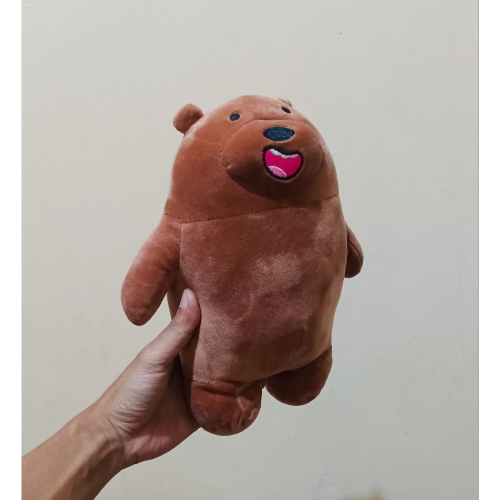 Boneka Grizzly We Bare Bears Size 25 Cm/ Boneka We Bare Bears