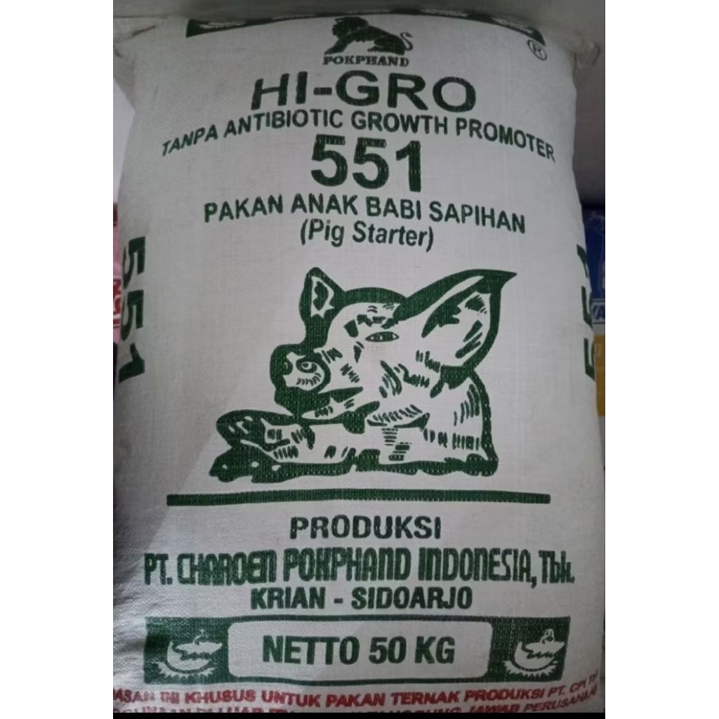 Hi gro 551 pur babi pigg starter anak babi pakan hewan