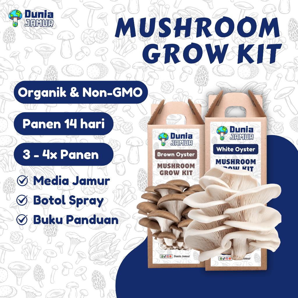 Dunia Jamur - Paket Budidaya Jamur Tiram Mainan Edukasi Belajar Gardening Anak Mushroom Grow Kit