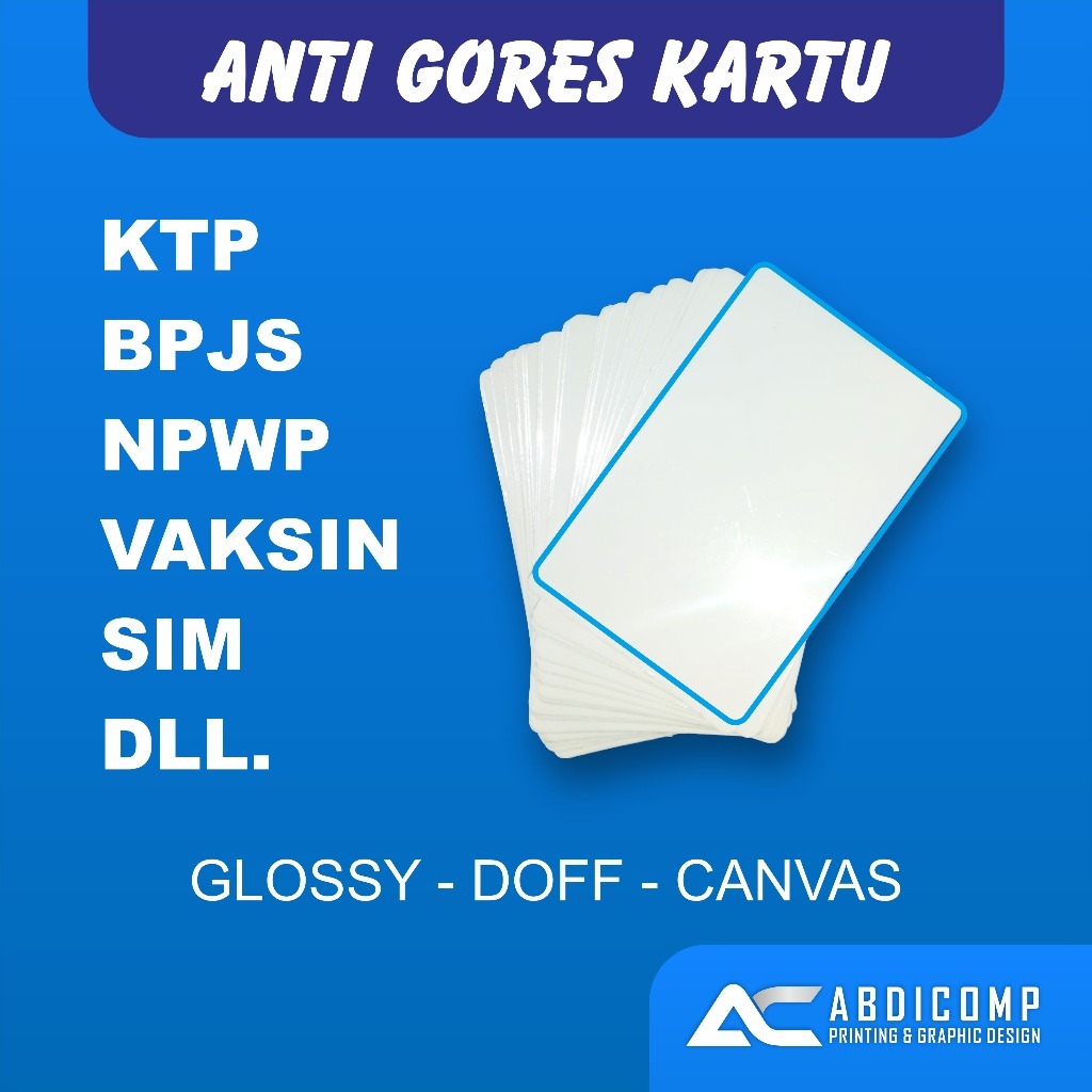 Anti Gores Pelindung KTP SIM NPWP Laminasi