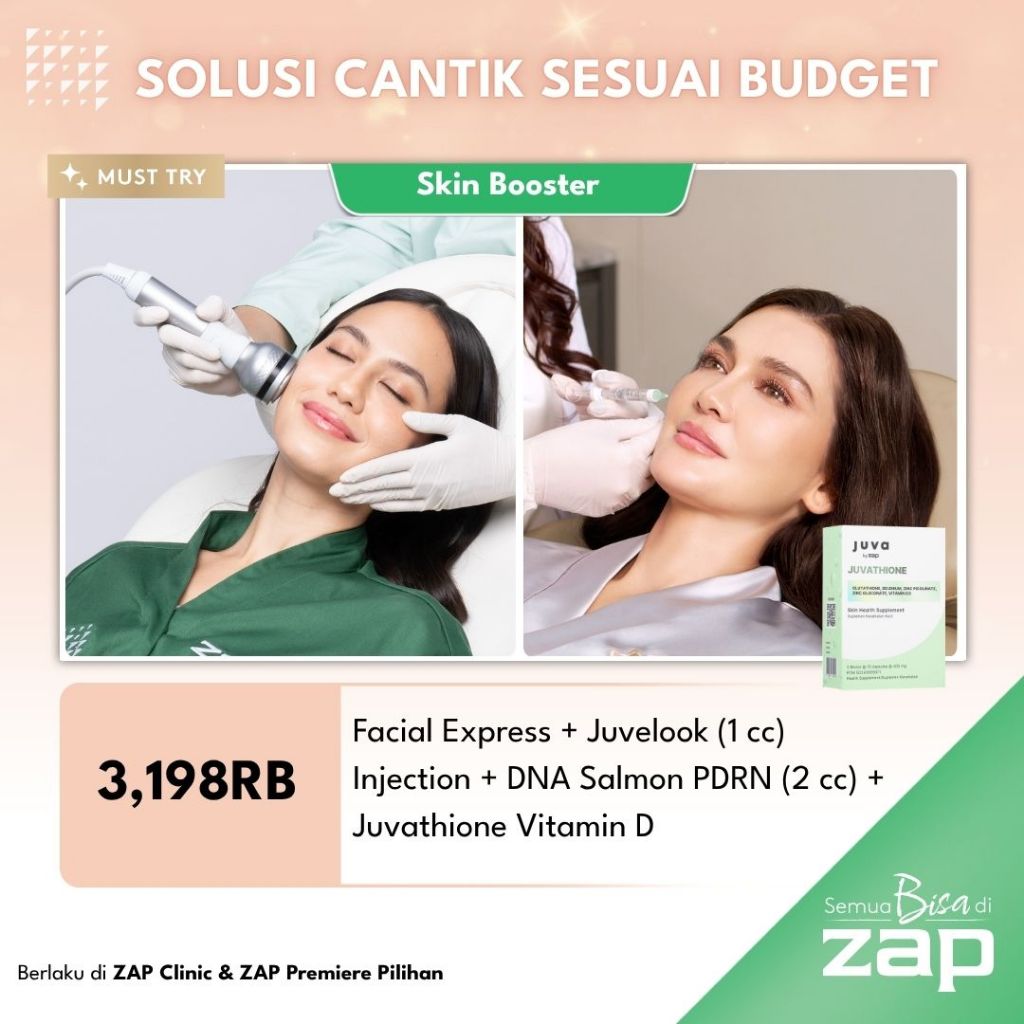 Facial Express + Juvelook (1 cc) Injection + DNA Salmon PDRN (2 cc) + Juva by ZAP Juvathione with Vi