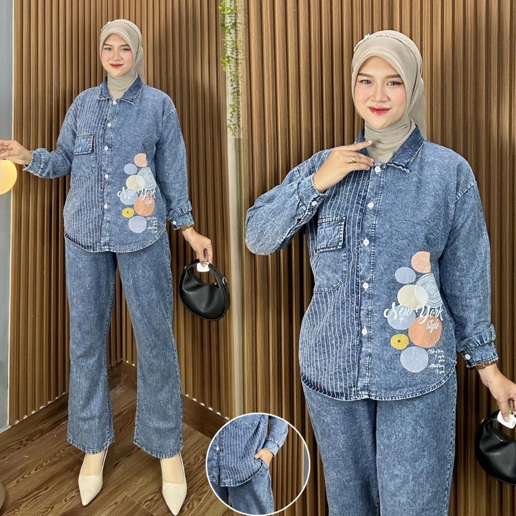 jeans setelan wanita kekinian
