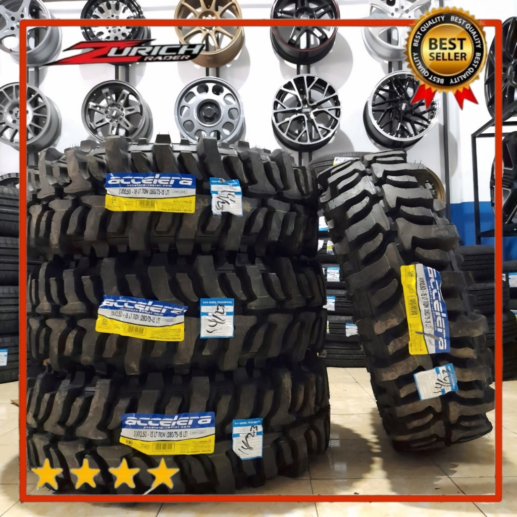Ban Mobil 35 10,5 R16 Merek Accelera Badak Xtreme Ukuran 35/10,5 R16 Offroad