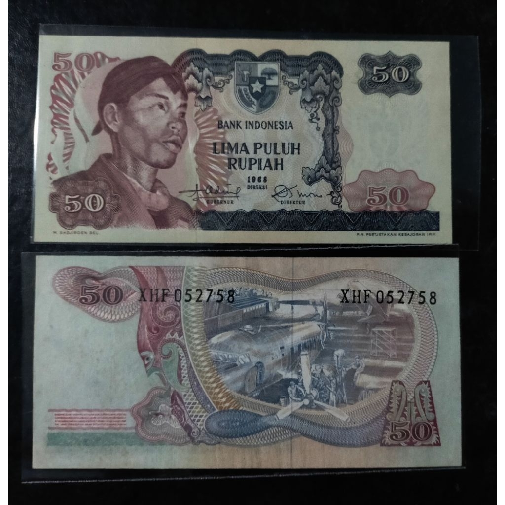 Gress/Baru uang 50 rupiah Sudirman 1968