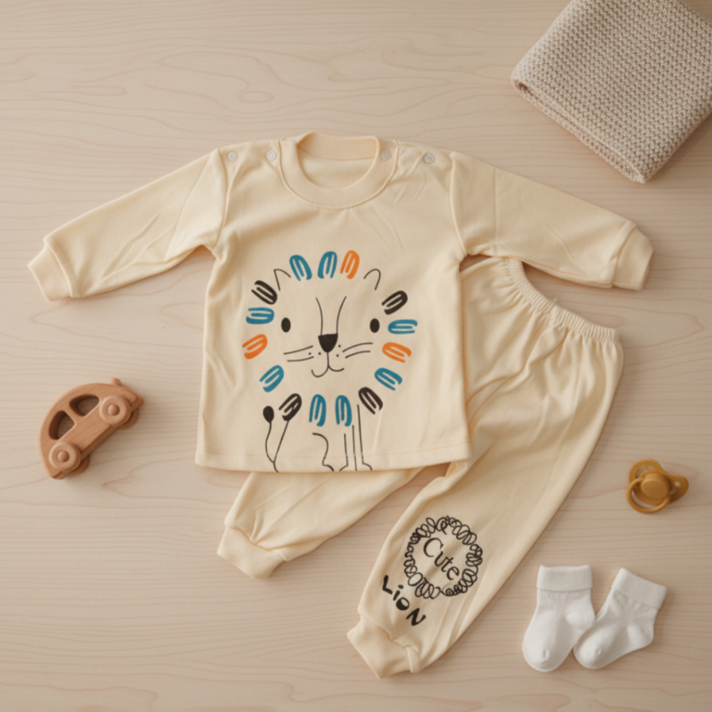 Setelan Baju Bayi Oblong Motif lion / 6-12 Bulan